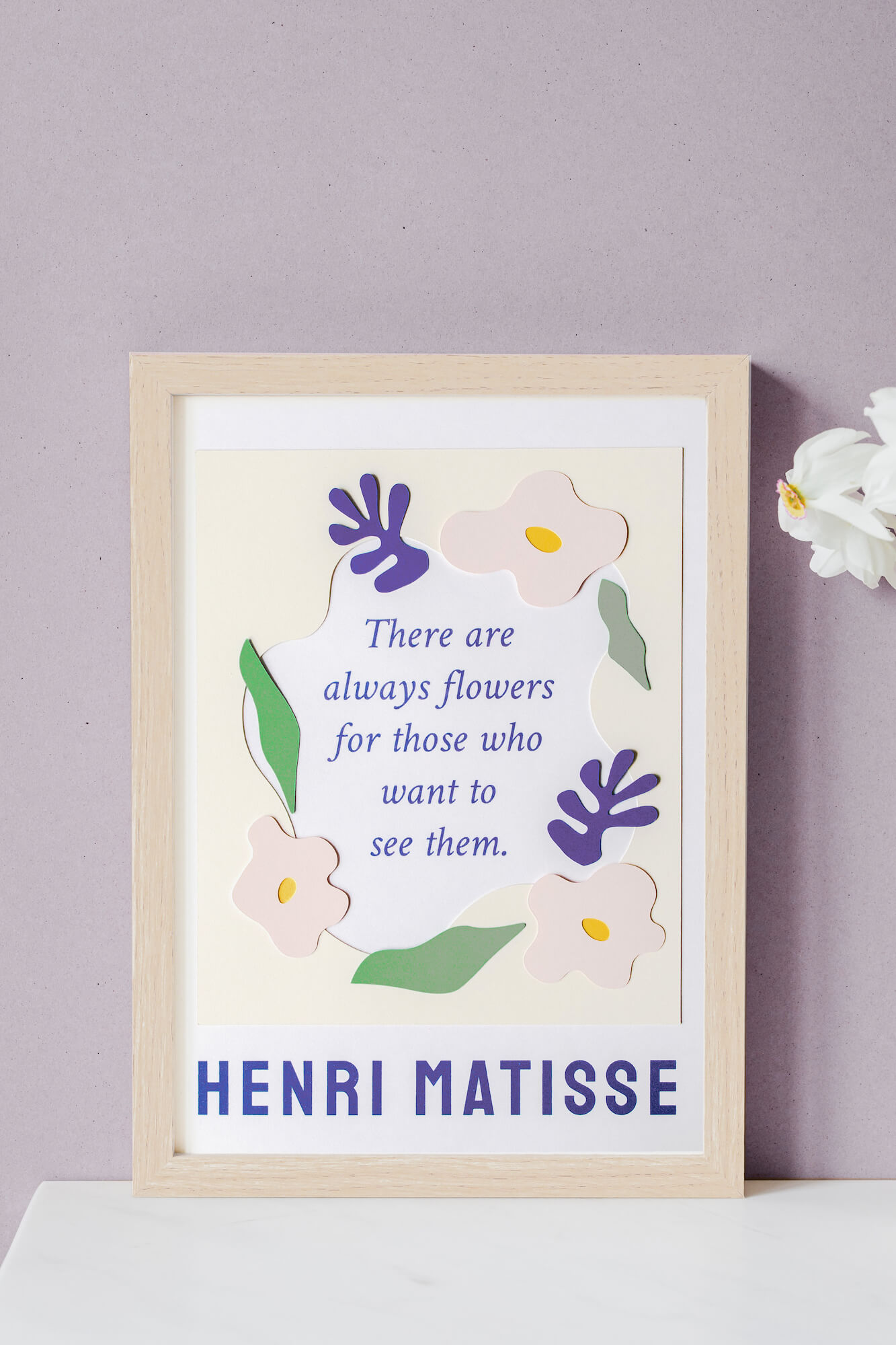 Henri Matisse quote designed with free Springtime fonts from Google fonts.