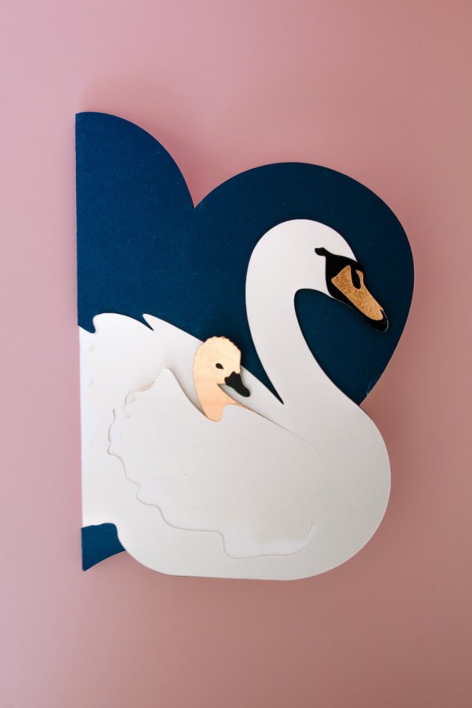Swan SVG Design | Cricut Mother's Day Card and Baby Shower Card ...